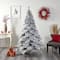 7ft. Pre-Lit Flocked Austria Fir Artificial Christmas Tree, White LED Lights